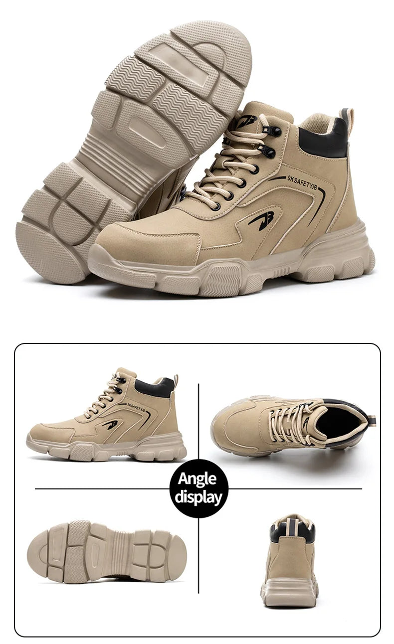 Latest Design Winter Plush Safety Boots Men Waterproof Steel Toe Indestructible Shoes Anti Smashing Puncture Proof Male Footwear