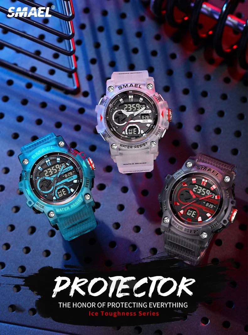 Sport Watches Waterproof SMAEL Brand Dropshipping Watch Stopwatch Alarm Clock 8086 Young Fashion Quartz Wristwatches