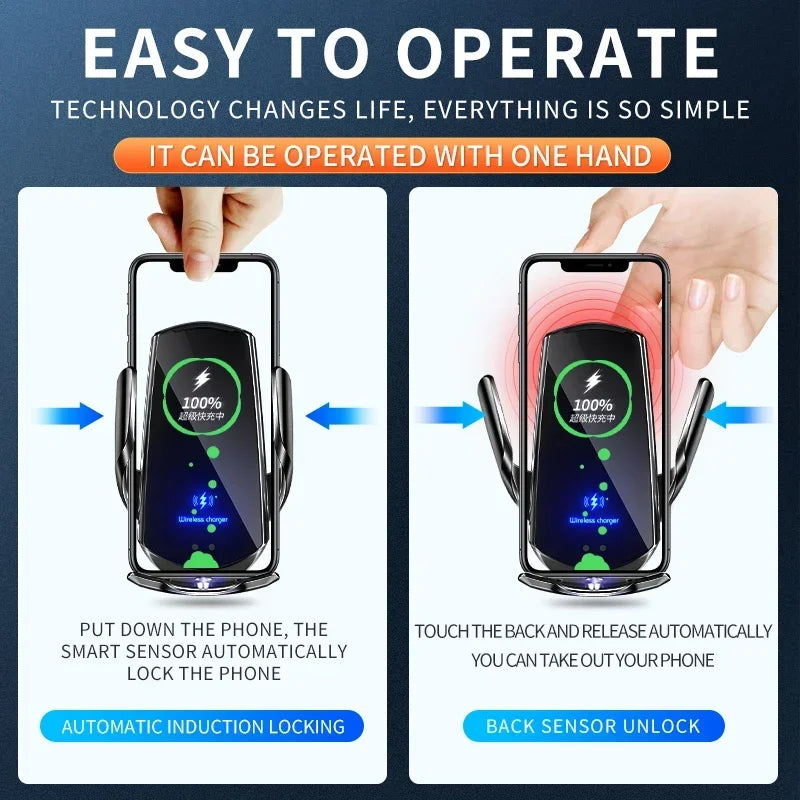 30W Car Wireless Charger Magnetic Automatic Car Mount Phone Holder Mobile Phone Accessrios Infrared Induction for iPhone Xiaomi