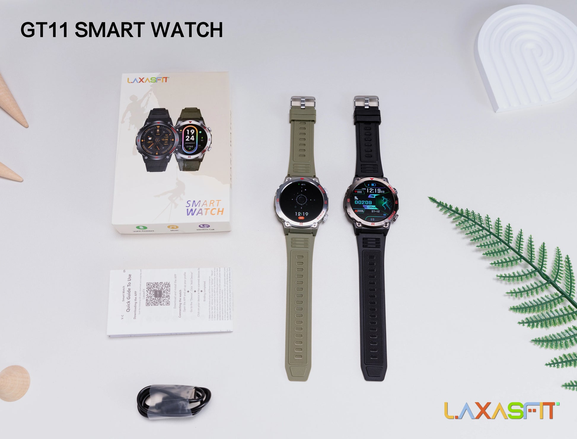 LAXASFIT 2025 New Durable Men's Smart Watch Outdoor Sports LED Flashlight High-Definition Screen Bluetooth Call Smartwatch
