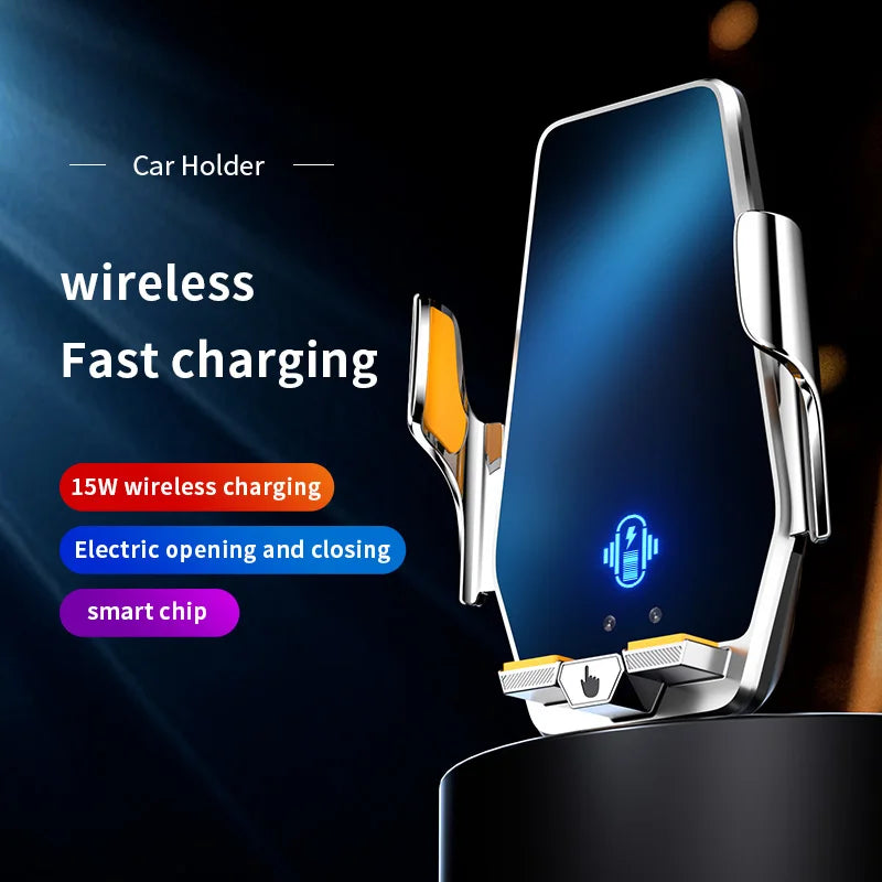 Max 66W Magnetic Head Car Phone Holder 15W Wireless Charger Touch Control Infrared Sensing Motor Vehicle Stand for iPhone Xiaomi