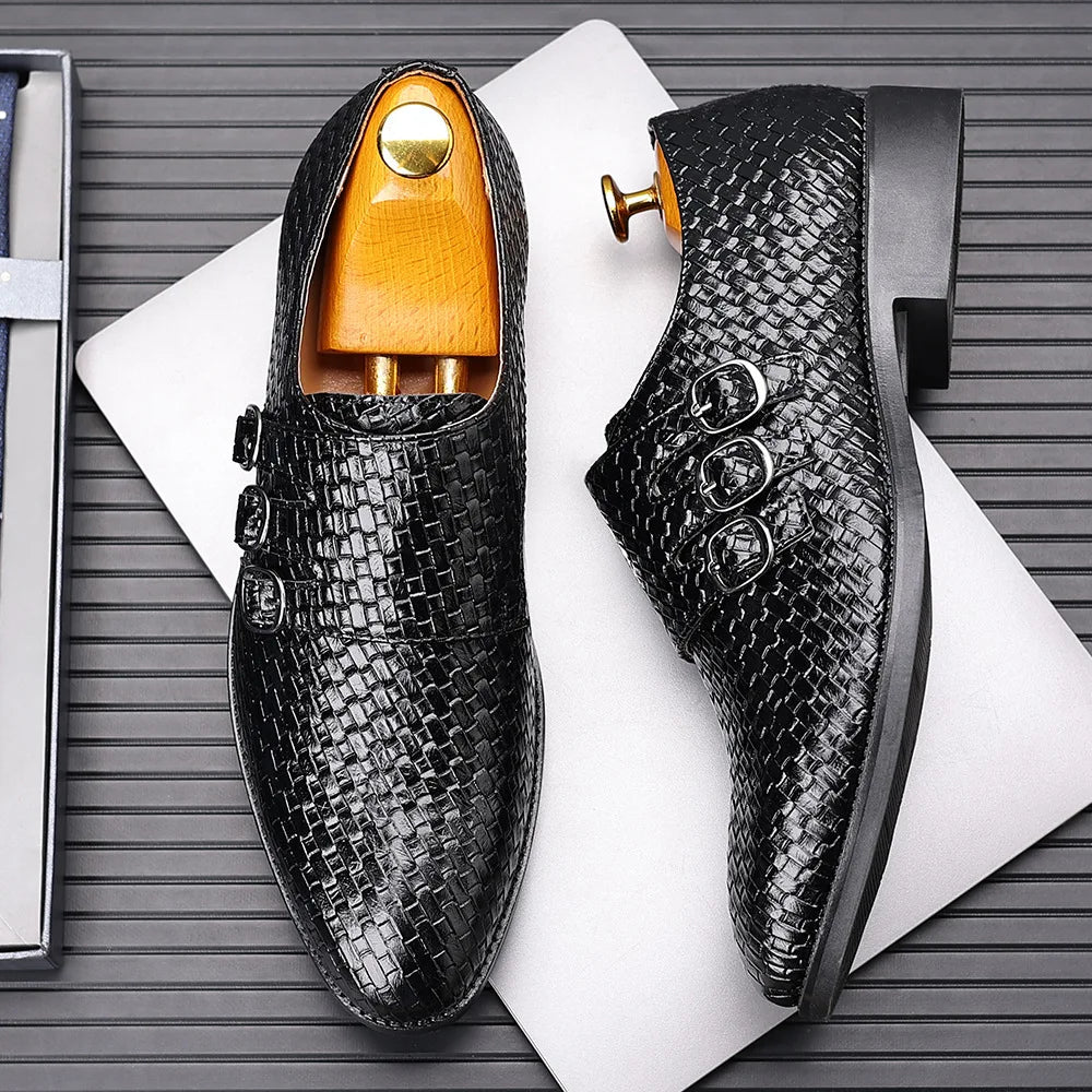 Knit Men's Leather Shoes Formal Business Dress Shoes for Men Classic Casual  Luxury Formal Shoes Derby Party Oxford Men Footwear