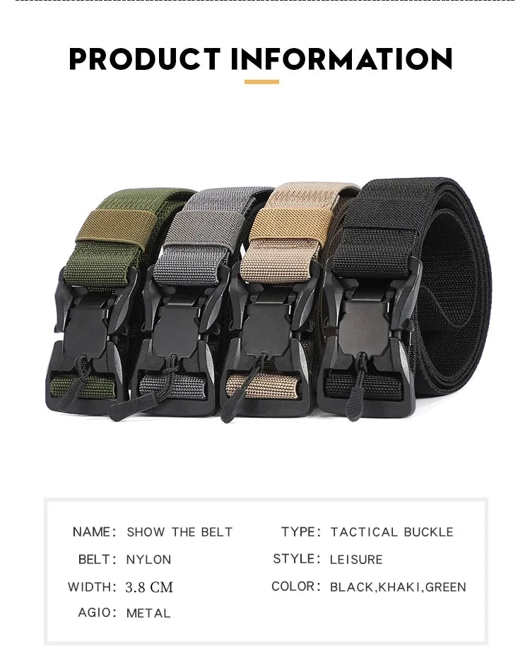 New Quick Release Pluggable Buckle Sports Belt Breathable ElasticMen Belts For Men Elastic Pants Belt