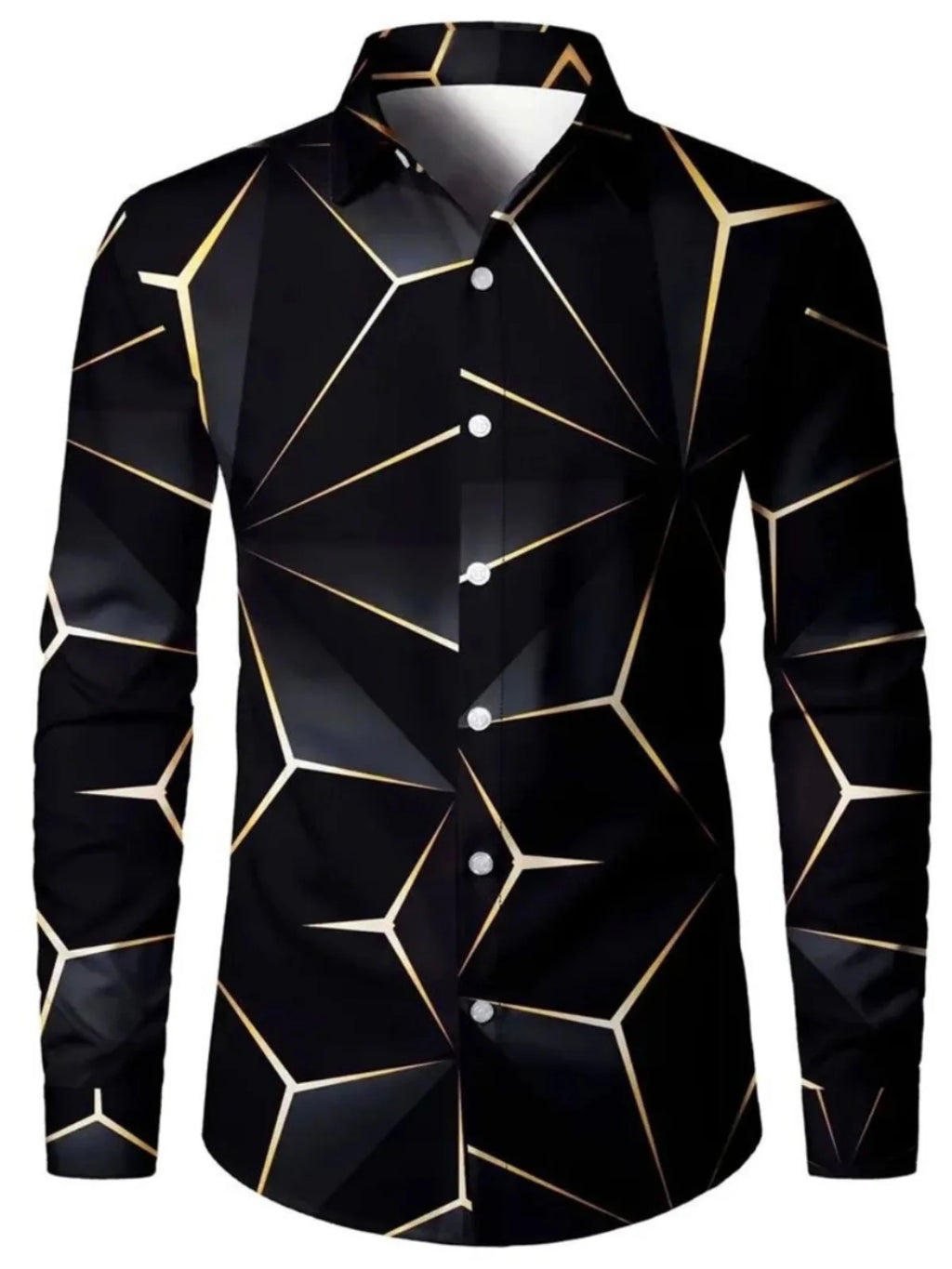 Men's Autumn Long Sve Printed irt Loose Fit Breathable Youthful Sle Casual Wear Comfortable Polyester Fabric