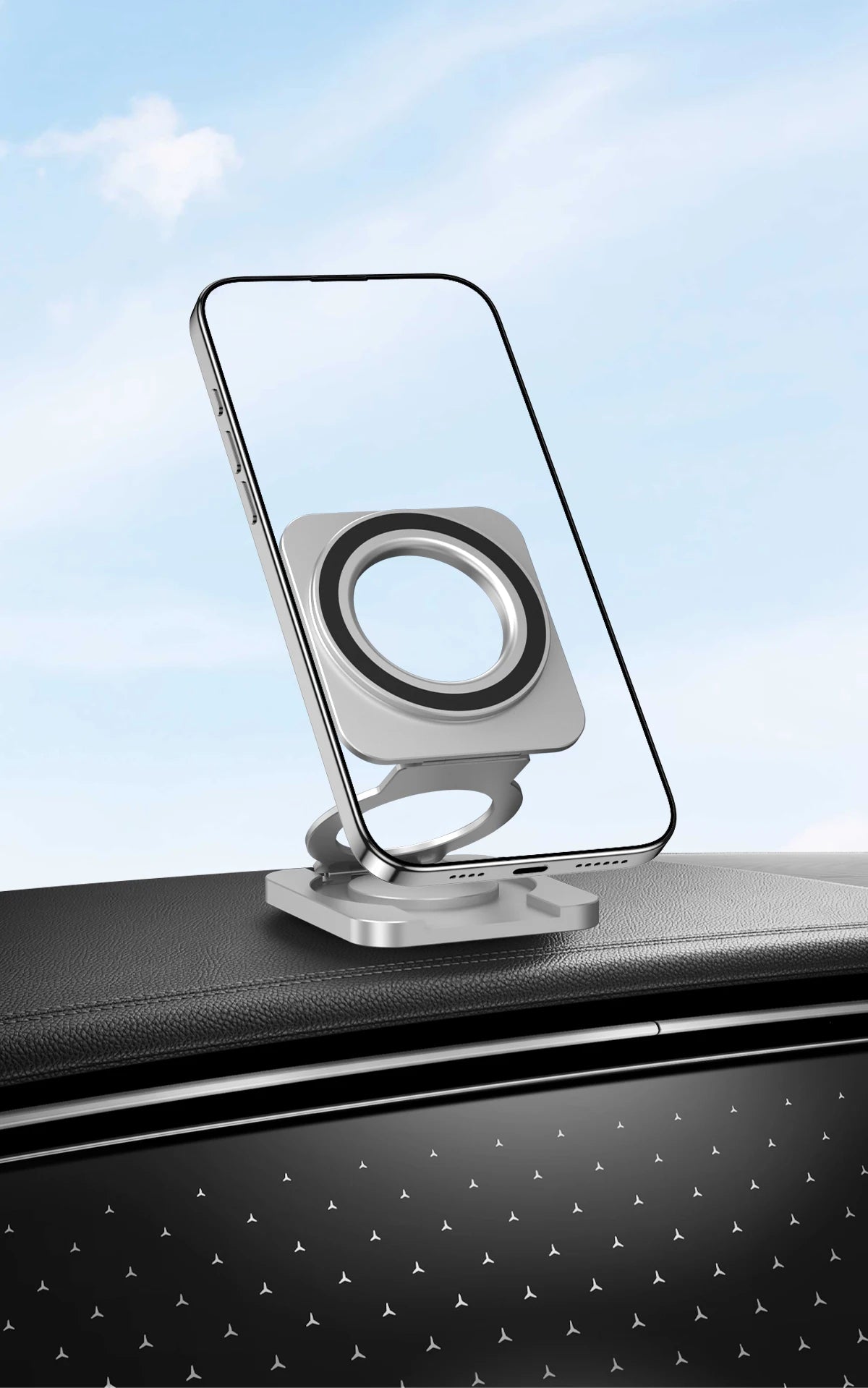 Foldable Double Sided Magnetic Phone Holder for Magsafe Gym Treadmill Universal Folding Car Holder Magnetic Smartphone Stand