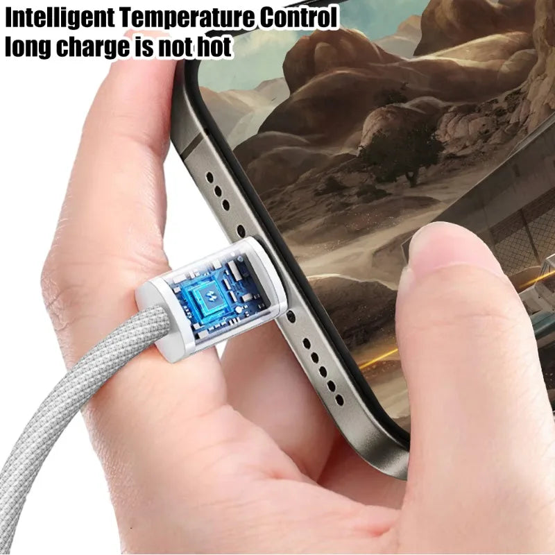 Original For APPLE iPhone 15 16 Pro MAX Plus Carplay Cable USB C Mobile Phone Fast Charging Nylon Braided Cables For Car Play
