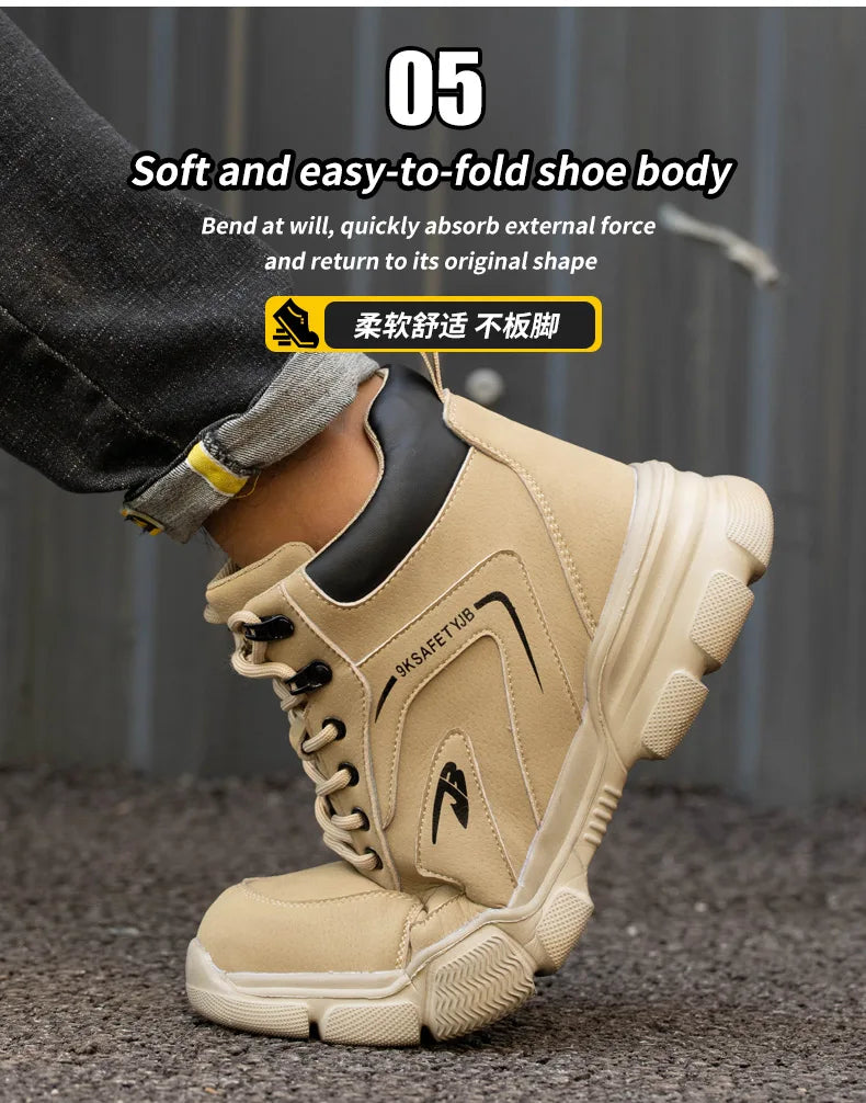 Latest Design Winter Plush Safety Boots Men Waterproof Steel Toe Indestructible Shoes Anti Smashing Puncture Proof Male Footwear