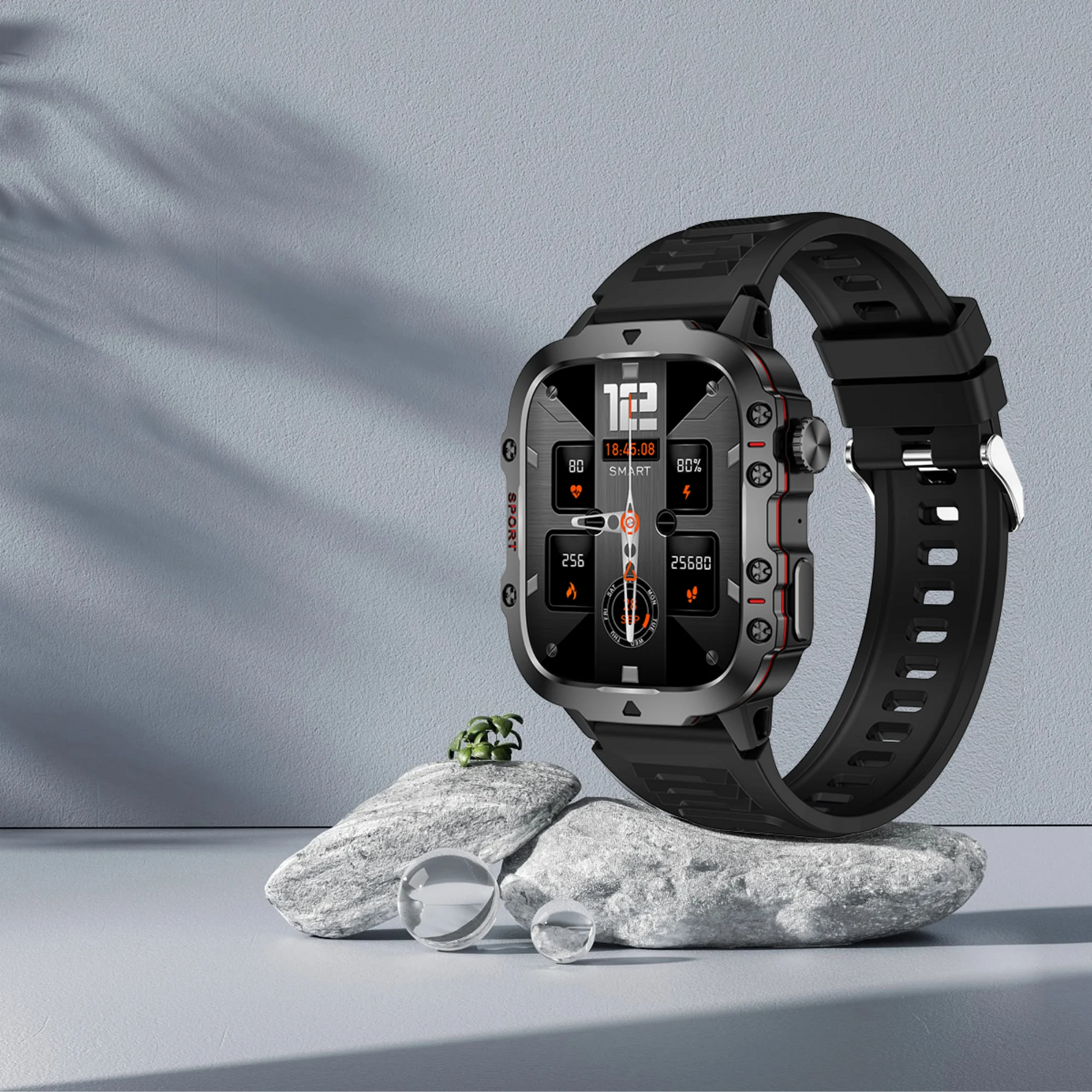 2025 Rugged Military Smart Watch Men Outdoor Watches lP68 Waterproof 2.01" Al Voice Bluetooth Call Smartwatch For Android lOS