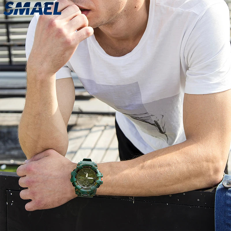 SMAEL Military Watch for men 50M Waterproof Clock Male S Shock 8008 electronics Digital Watches LED Men's Watches Military Army