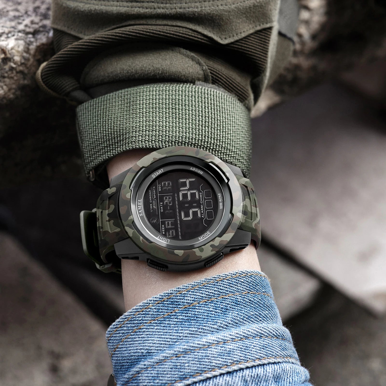 Military Watch Men Sports Watches Digital LED 50M Wateproof 8105C S Shock Resistant Military Watches Amry Men's Wristwatches