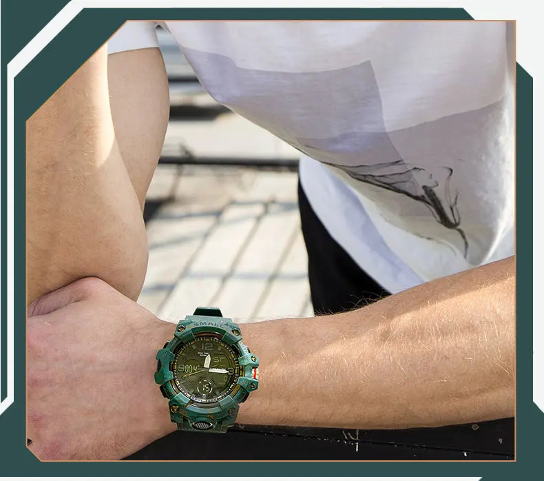 SMAEL Military Watch for men 50M Waterproof Clock Male S Shock 8008 electronics Digital Watches LED Men's Watches Military Army