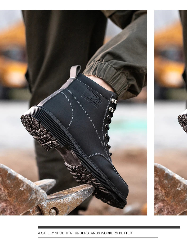 Latest Design Winter Plush Safety Boots Men Waterproof Steel Toe Indestructible Shoes Anti Smashing Puncture Proof Male Footwear