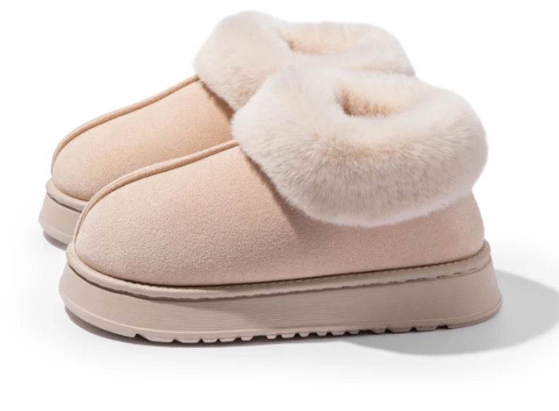 2025 High Quality of  Women's Fashion Snow Boots Fluffy Plush Faux Fur Soft Slippers Winter Indoor Comfortable Home men's Shoes