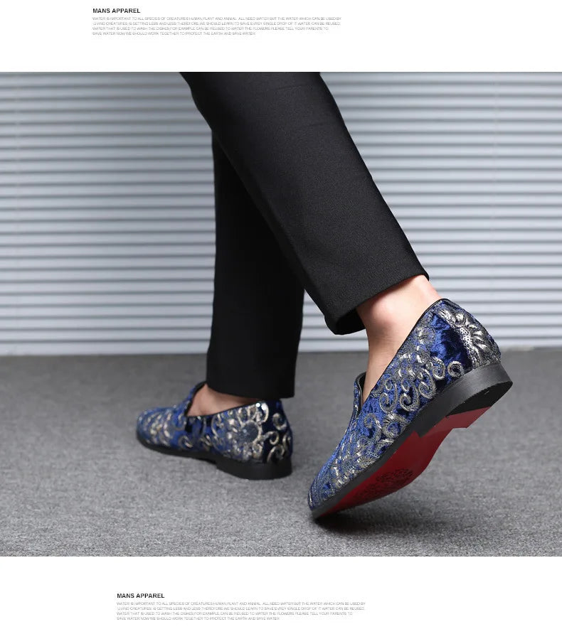 Designer Men's Dress Shoes Luxury Embroidery Men Loafers Italian Brand Wedding Shoes Fashion Party Shoes for Men Oxford Shoe New