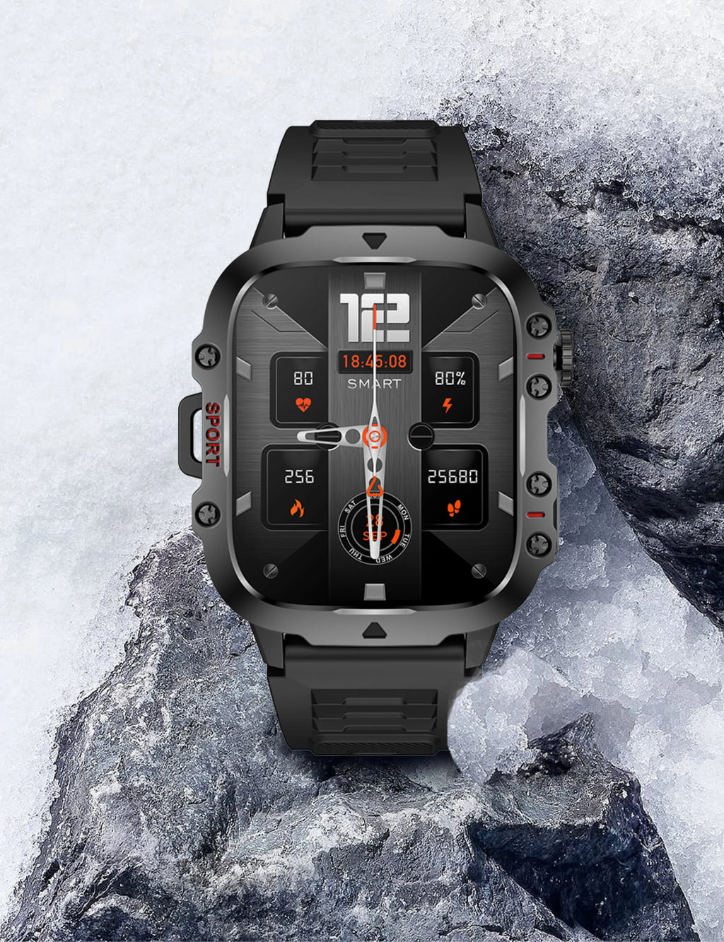 2025 Rugged Military Smart Watch Men Outdoor Watches lP68 Waterproof 2.01" Al Voice Bluetooth Call Smartwatch For Android lOS