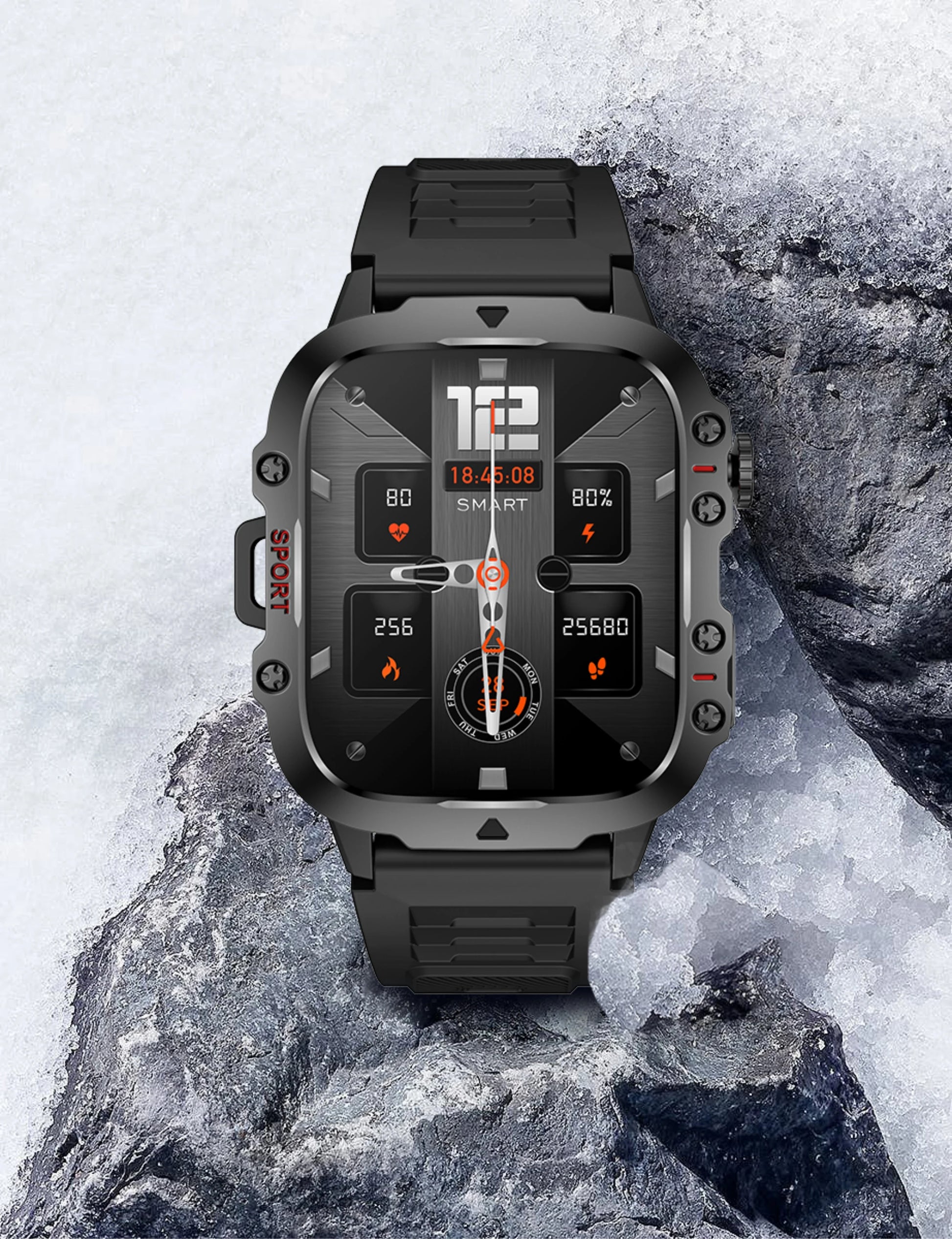 2025 Rugged Military Smart Watch Men Outdoor Watches lP68 Waterproof 2.01" Al Voice Bluetooth Call Smartwatch For Android lOS