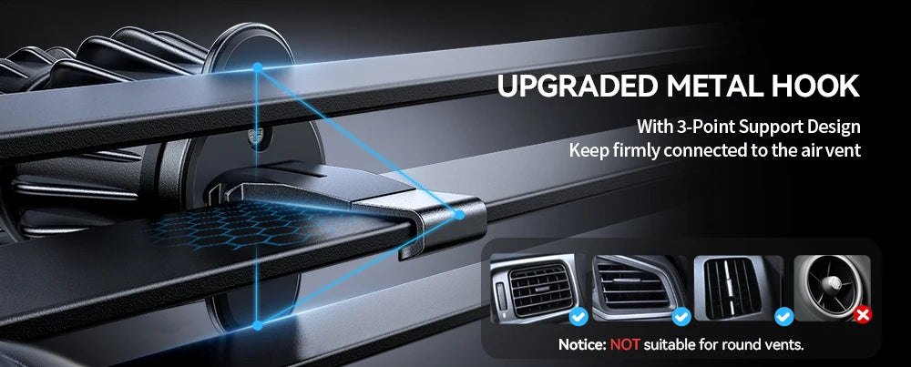 Joyroom Magnetic Car Phone Holder 15W Wireless Charging Car Phone Mount Charger Air Vent Phone Holder For iPhone 16/15/14/13/12