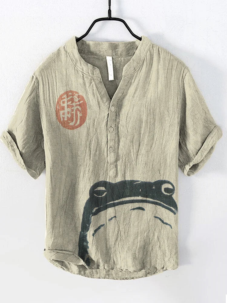 Henry Shirt - Men's Short sleeved T-shirt, Casual Art Printed Shirt, Summer Elegant Fashion Clothing Top, S-5XL