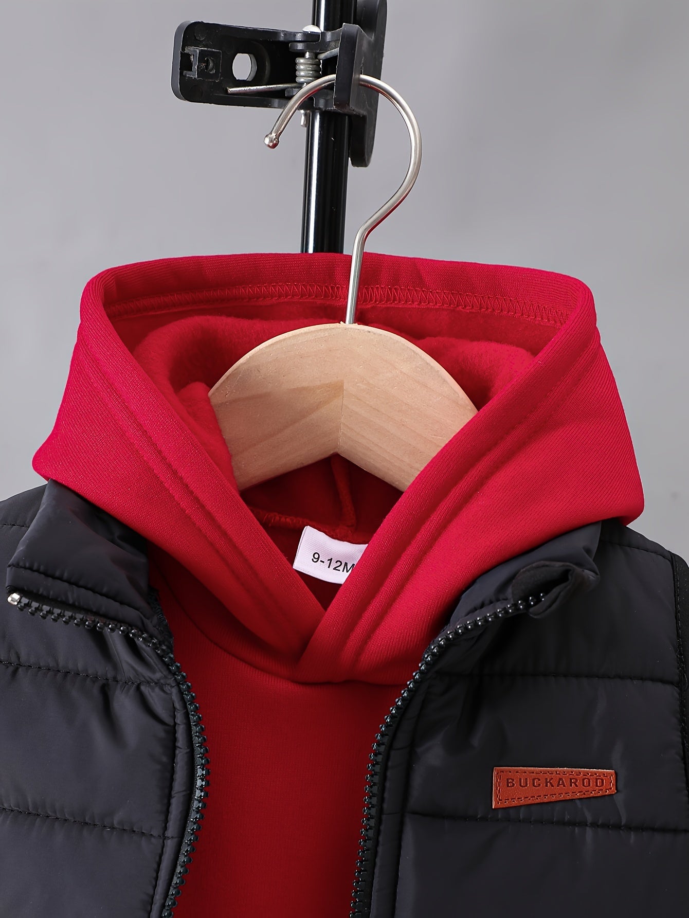 Boys' 3pcs Fall/Winter Outfit Set - Casual Zip Vest, Hoodie & Pants in Solid Color Gray - for Ages 0-3, Perfect for Outdoor