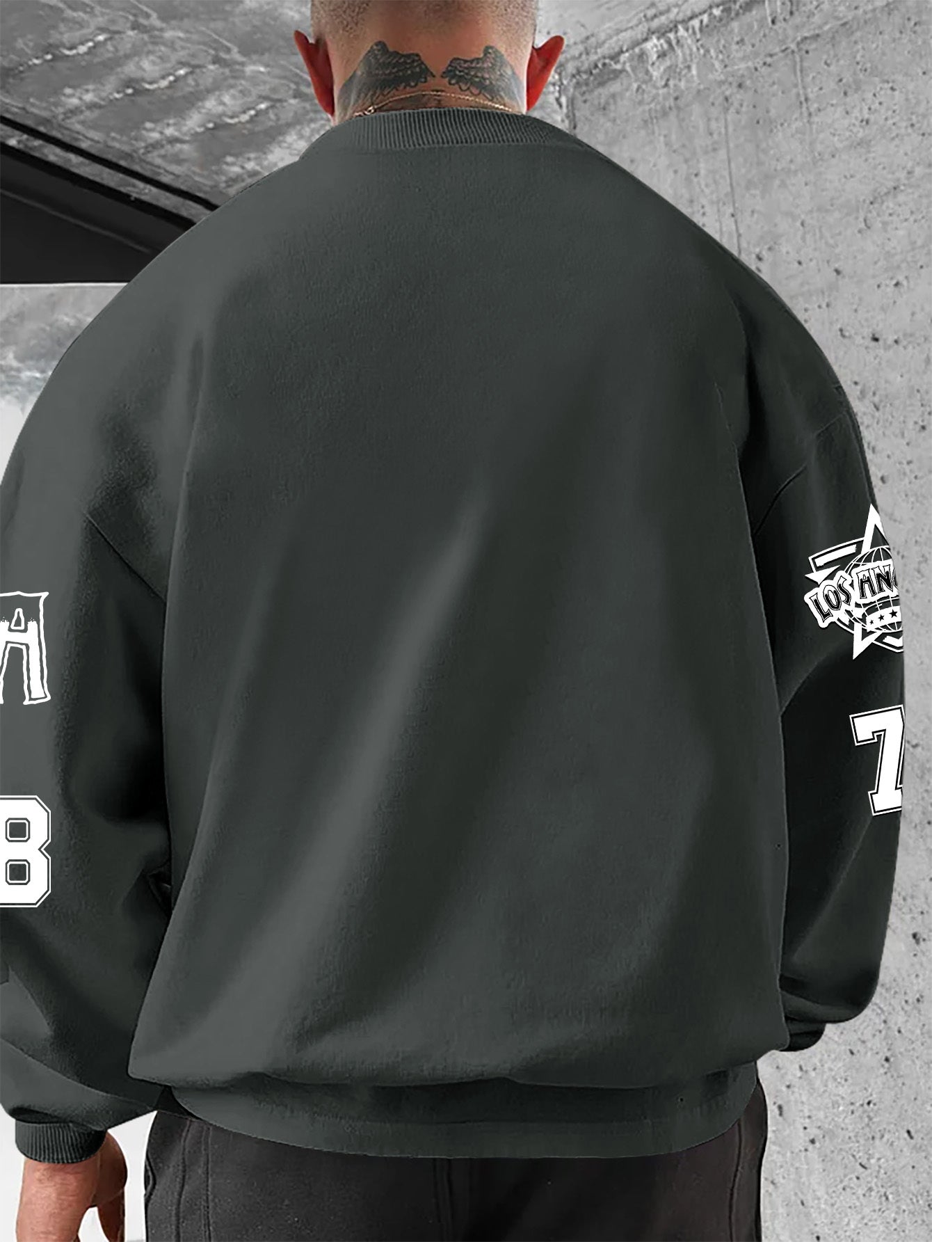 European and American Adult Fashion Letter City Name Pattern Print Casual Crew Neck Sweatshirt