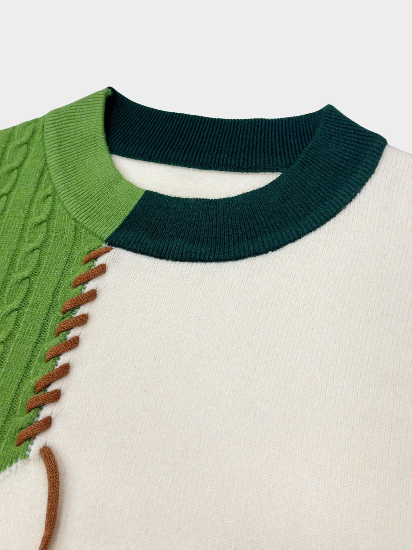 Men's & Teen ' Color Block Sweater - Winter Warm Long Sleeve Round Neck Casual Blazer Suit Jacket, Machine Washable Color-Block Sweaters for, Office & Daily Wear (Autumn/Spring) - Regular Fit