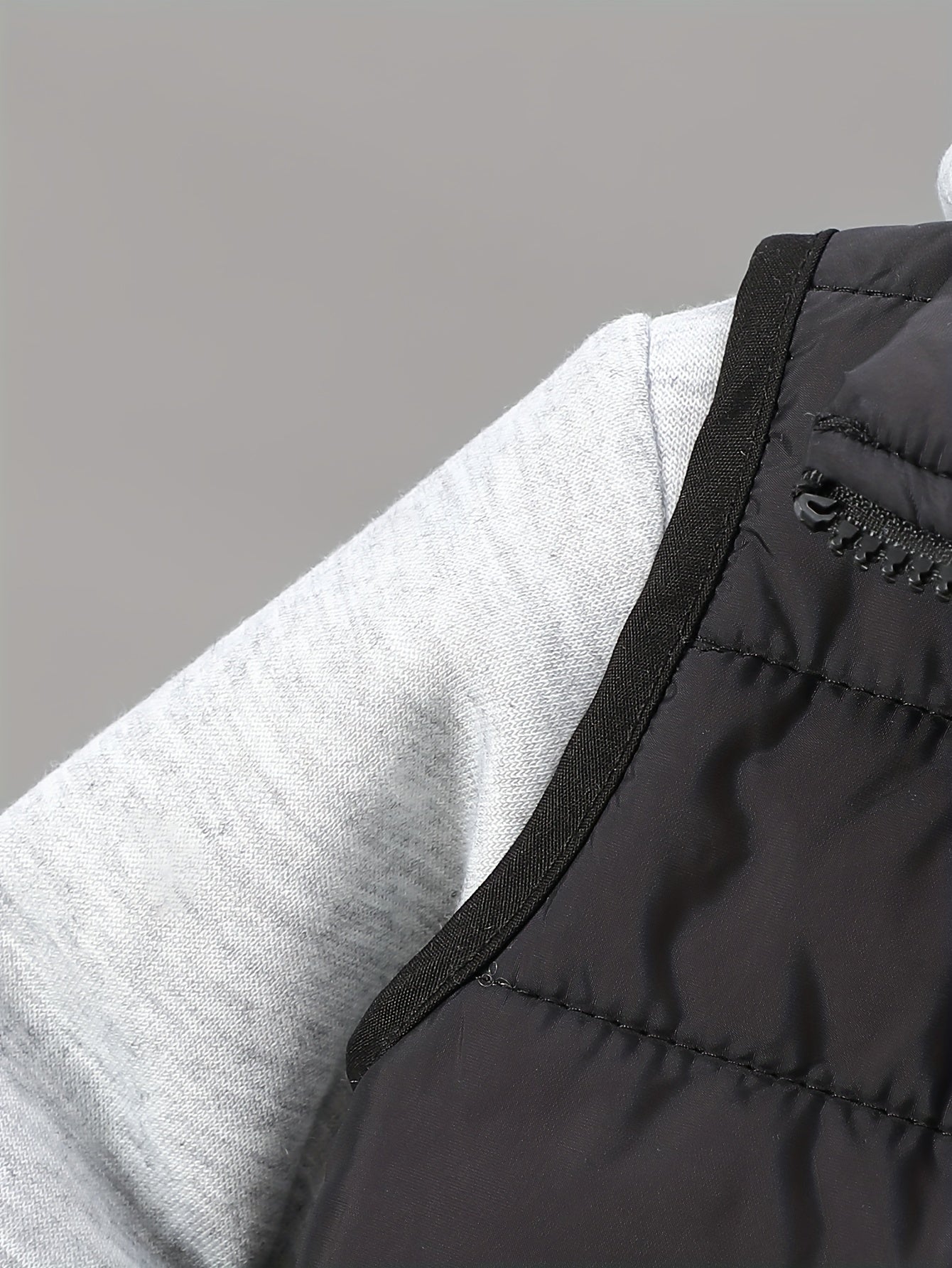 Boys' 3pcs Fall/Winter Outfit Set - Casual Zip Vest, Hoodie & Pants in Solid Color Gray - for Ages 0-3, Perfect for Outdoor